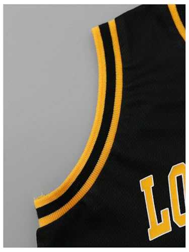 OYOANGLE Boy's Basketball Jersey Shirts Number Print Hip Hop Athletic Tank Top4