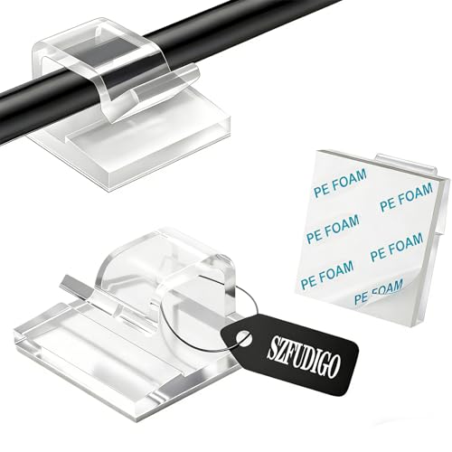 SZFUDIGO Cable Clips，50PCS Electrical Cord Management Adhesive Cable Wire Clip Wire Clips...