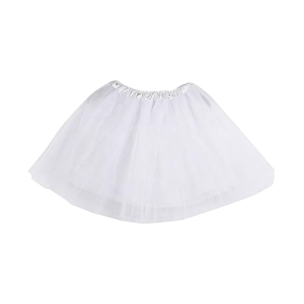 Pryon Women's White Tutu Skirts For ,Adult Puffy Tulle Skirts With Lining,Sparkly Fairy Ballerina Short Tutu Skirts Poofy Ballet Dance,For Girls Kids Halloween Party Cosplay Dress-Up Costume