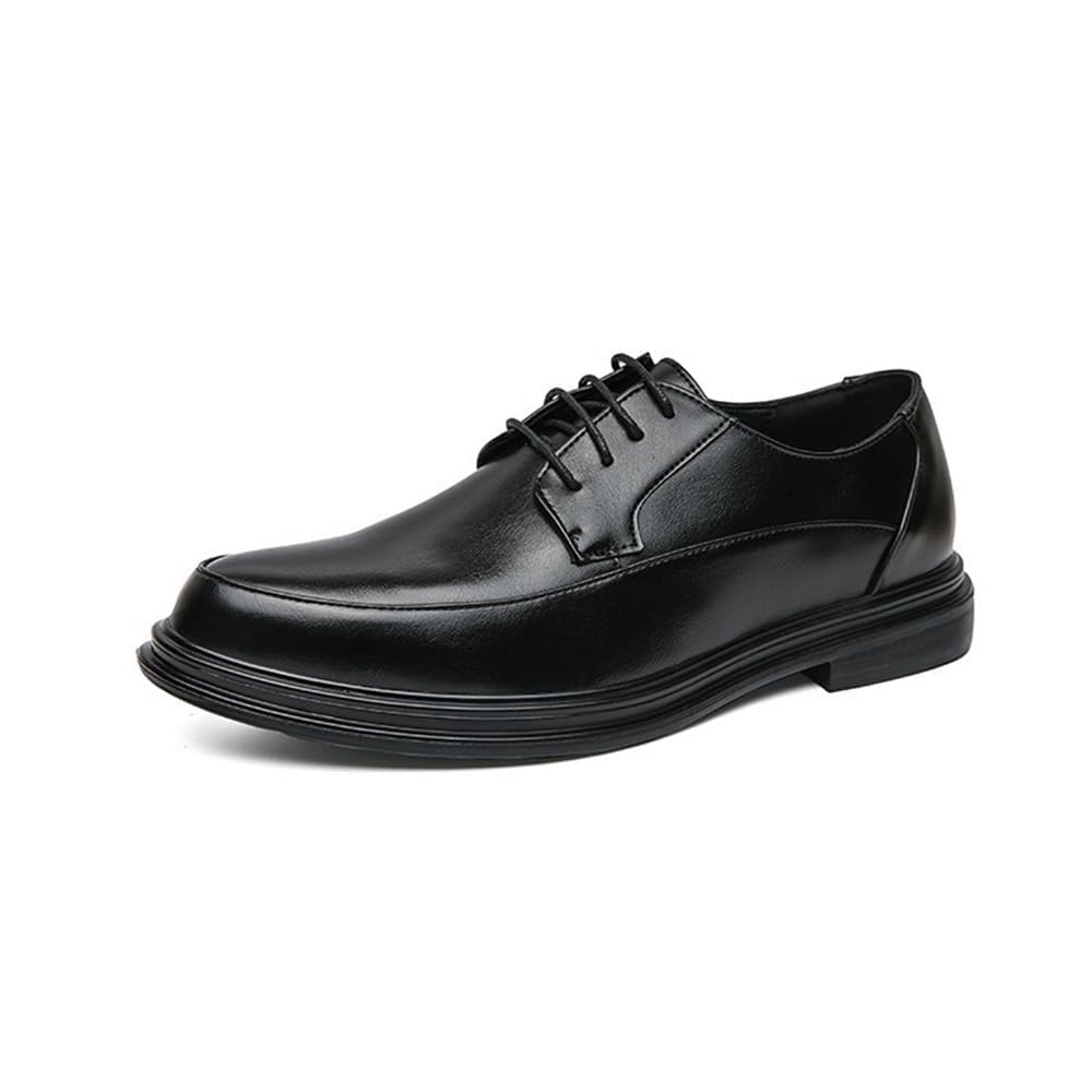Men Dress Shoes Oxford Classic Leather Brogue Pointed Toe Lace Up Formal Business Comfortable Wedding Non Slip Stylish