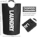 ZERO JET LAG 82L Large Laundry Basket Collapsible Fabric Laundry Hamper Bag Foldable Double Layered Sturdy Bag With Handles Waterproof Washing Clothes Bin Dirty Cloth Storage (Black, L)
