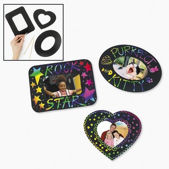Magic Color Scratch Picture Frames (12Pc - Crafts for Kids and Fun Home Activities