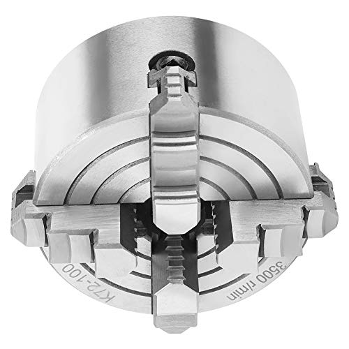 SANOU K72 100 4 Szczękowy Uchwyt, 4 calowy 4 Szczękowy Uchwyt Szczękowy Tokarka Metalowa Niezależne Odwracalne Akcesoria do Tokarek Metalowych 100 MM Średnica 3,93 Cala