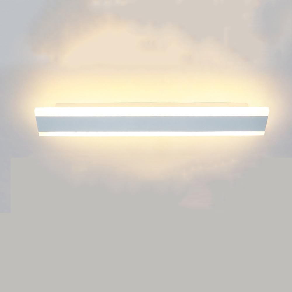 BNWRZCJXY Long Led Bathroom Ceiling Lights Rectangular Flush Mount Dimmable Ceiling Lightd Modern Linear Lighting Fixture Industrial Close Ceiling Lamp for Bathroom Kitchen Entry Porch Stairs/White/Le