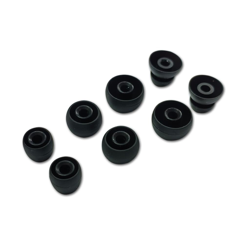 4 Pary Zamiennych Zatyczek do Uszu do Beats Powerbeats Pro/Powerbeats 3/Powerbeats 4, 4 Rozmiary Silikonowych Końcówek do Uszu 4mm (Czarny)