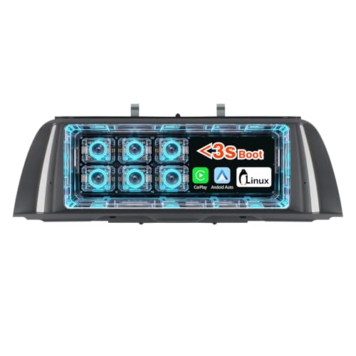 Autoestéreo Inalámbrico Carplay Android Auto,Linux Radio Compatible con BMW Serie 5 F10/F11 (2011-2012) CIC Arranque Rápido Pantalla táctil Actualización Fábrica Receptor Multimedia Idrive automóvil