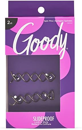 Goody Hair Spin Pin, 2 Count - Mini Corkscrew Hair Pins for Fast Bun Provides All-Day Hold - Easy and Quick To Use - Pain-Free Hair Accessories for Women, Men, Boys, and Girls