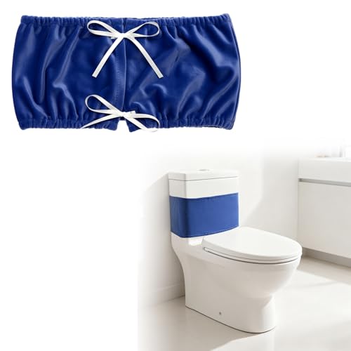 Breling 11x7 Toilet Tank Cover for Catching the Condensation Toilet Tank Bottom Wrap with Elastic Edges for Preventing Water Damage to Floors Absorbent Stain Resistant Bathroom Decor Accessories