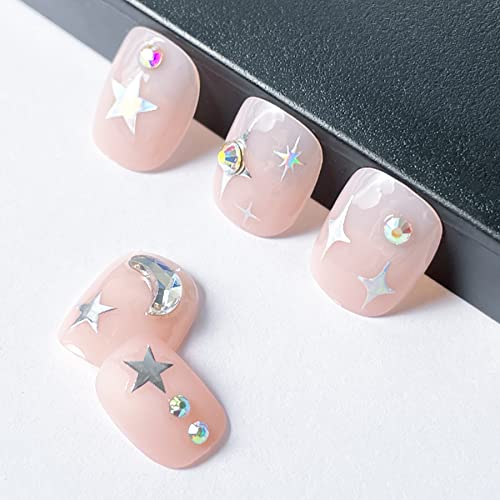 Star Nail Stickers Aurora Silver Star Nail Art Decal Stickers For Women Girls Kids Self Adhesive Nail Stickers For Nail Art Designs And Nail Decorations For Nail Decor(Pack Of 6) #TOP3