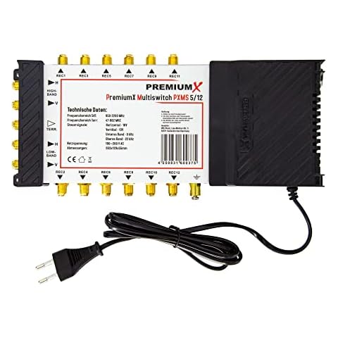 PremiumX Multiconmutador PXMS 5/12 con Fuente de alimentación Cover
