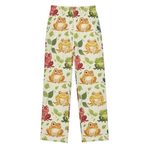 ALAZA Color Frog Leaf Animal Pajama Lounge Pants Long Sleep Pajama Bottoms with Pockets