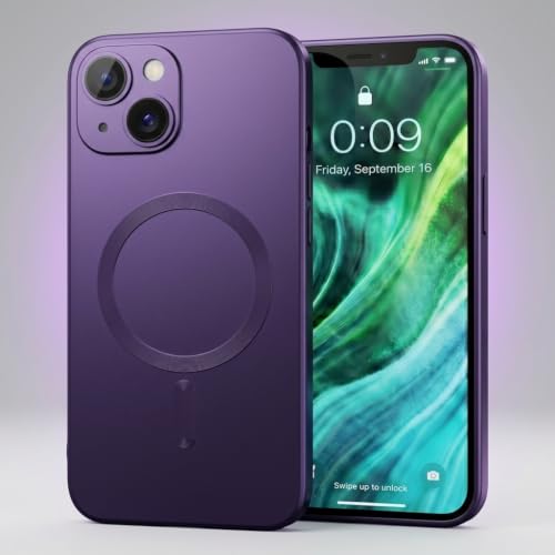 Image of amazon basics Premium Mag-Safe Case for iPhone 15 | Shockproof & Anti-Scratch Cover | Soft Silicone with Wireless Charging | Camera Lens Guard - Light Purple
