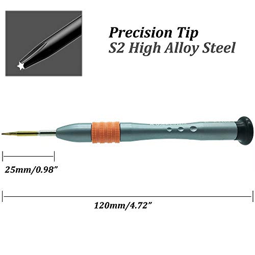 0.8Mm/P2/Ts1/Pl1 Precision Pentalobe Screwdriver For Apple Iphone Huawei P9 Maintenance, S2 High Alloy Steel Head, Magnetic Tip, Rotating Cap, 5 Point Star Screwdriver Repair Tool #TOP1