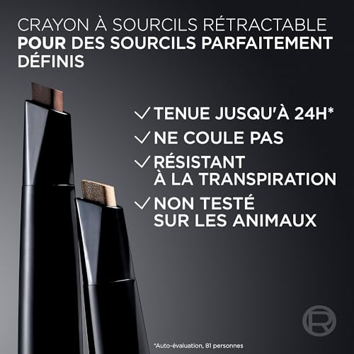 L'Oréal Paris - Crayon à Sourcils Tenue 24H - Pointe Triangulaire pour une Définition Parfaite - Formule Waterproof Résistant à l'Eau et l'Humidité - Infaillible 24H Brow - Teinte : 8 Light Blonde