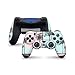 PS4 Controller Skin de 46 North Design, 3M Technology, Pastel Rosa Claro Aguamarina Palmera Playa Tropical Floral Turquesa Lindo, Apto Para PS4 Regular, Pro, Slim Controladores, Fabricado en Canadá