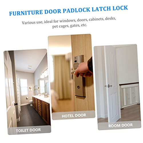 Image of DOITOOL 2pcs Right Angle Stainless Steel Door Hasp Lock for Cabinets Easy to Install Latch Buckle Secure Padlock Accessory for Furniture Doors
