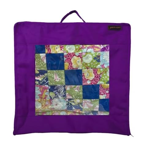 Yazzii Quilt Block Showcase Bag - Portable Storage Bag Organizer - Multipurpose Storage Organizer for Sewing Projects, Fabric Pieces, Quilt Blocks, Appliques, Stitcheries & More.-Purple Cover