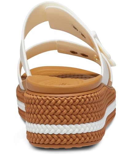 Image of Crocs Women's Brooklyn Buckle Low Wedge Sandal, Chalk