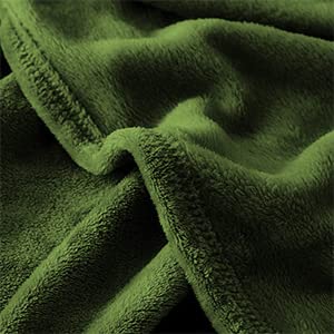 KMUSET Super Soft Throw Blanket Premium Silky Flannel Fleece Twin Size Green Microfiber Lightweight Blanket All Season Use,60X80 inches