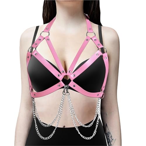 Young Chii Punk Women Leather Belts Body Chain Harness BDSM Bondage Lingerie Goth Belt Corset Fashion Accessories4