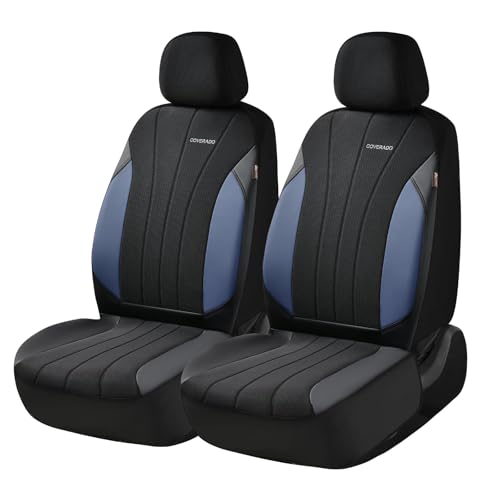 Image of Coverado Car Seat Covers 2-Pack, Leather Seat Covers, Waterproof Automotive Protectors Front Seats, Luxury Universal Fit Seat Covers for SUV, Truck, Sedan and Most Vehicles All-Weather