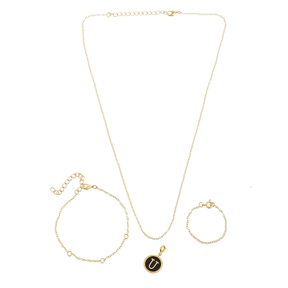 Valentine's Day Collection Alphabet U Black Enamel Charm|Valentine Gift For Her|Gift For Wome|Gift For Her|-image-16