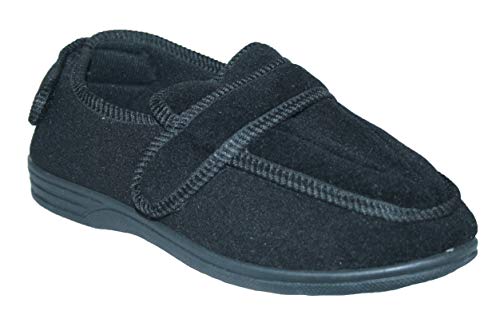 Chaussons orthopédiques confortables pour homme avec sangle réglable Taille 40-42, Declan Black, 43 EU Cover