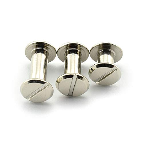 75 Sets Silvery Chicago Screws Assorted Kit, Nail Rivet Chicago Button, Screw Posts Metal Accessories For Diy Leather Decoration Bookbinding Round Flat Head Stud Screw #TOP2