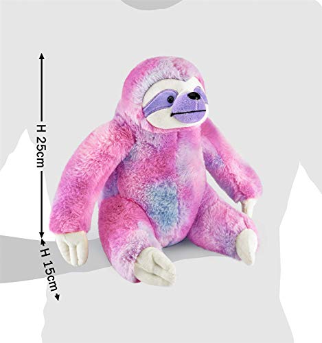 Mousehouse Gifts - Kuscheltier-Faultier in Pastellfarben - Rosa & Lila - 25 cm – Bild 3