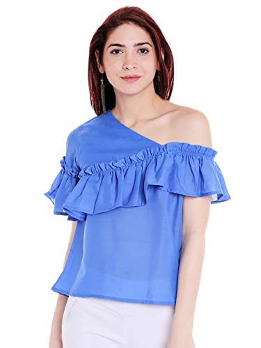 Image of Style Quotient Women Blue Solid Top-Blue