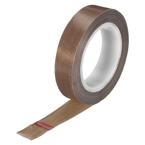 Image of MECCANIXITY 10m /33ft x 13mm /0.5in PTFE Tape, Brown, High Temp, Adhesive, Insulating, for Hand Sealers, Vacuum Sealers, Electrical Protection