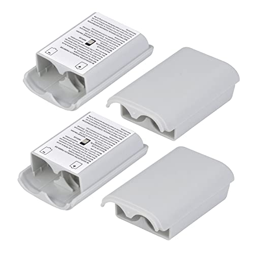 Lot de 4 coques de batterie de jeu pour Xbox 360 sans fil avec autocollant Accessoires de manette de jeu Blanc Cover