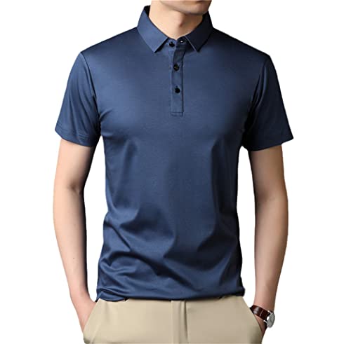 Polo classique en pur coton bleu taille S pour homme élégant