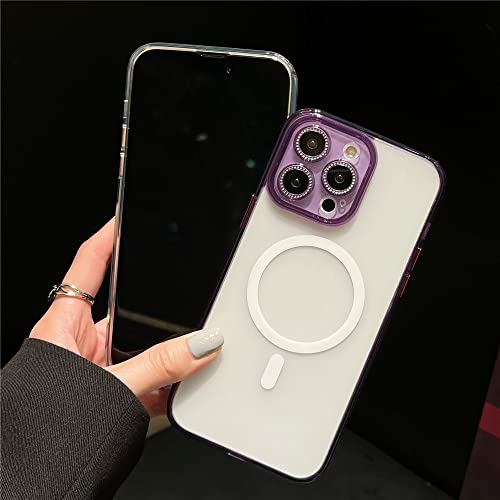 Coque transparente mate iPhone 14 Pro magnétique avec protection caméra rigide