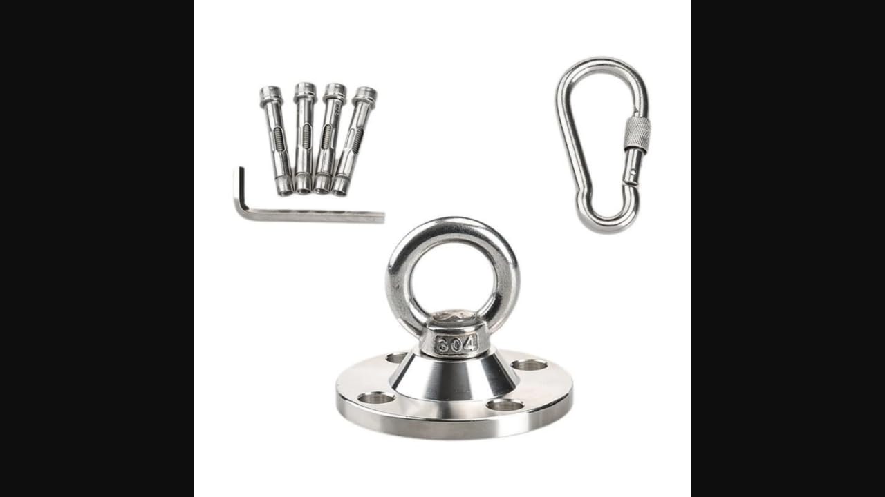 Suspended Exercise Ceiling Mount sturdyDuty Hanging Support Hook Indoor Gym Bracket Stainless Steel ZM14 + Buckle-image-6