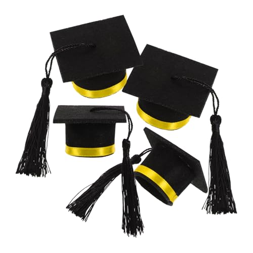 FUNNETOYU 4pièces Mini Casquette De Remise De Diplôme pour Bouteille De Vin Bouchon De Bouteille De Remise De Diplôme Couvre- De Chapeau Décorations De Fête De De