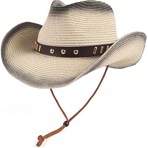 Sombrero De Vaquero De Paja, Sombrero De Vaquera Occidental De Verano, Sombreros De Aire Libre, Gorra De Jazz para Hombres, Mujeres