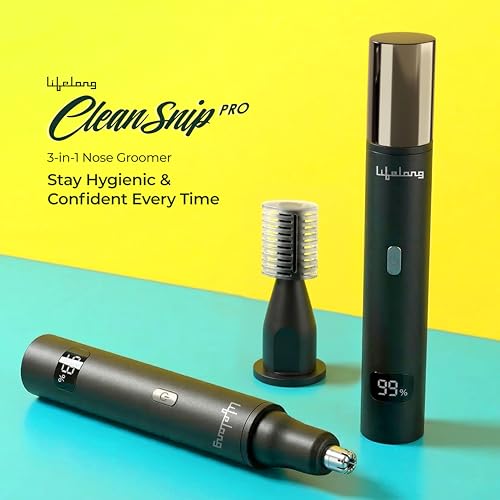 Image of Lifelong Nose Trimmer for Man | Nose Hair Trimmer for Women | Rechargeable Painless Nasal Hair Cutter, Ear Hair Remover, Eyebrow Scissors |Unisex Nose and Ear Electric Hair Removal Pen |1.5Hr Runtime