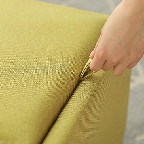 Pouf ottoman en lin de qualité supérieure avec coffre de rangement - 4