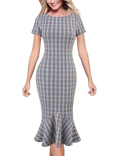 Image of VFSHOW Womens Elegant Vintage Cocktail Party Mermaid Bodycon Midi Mid-Calf Dress