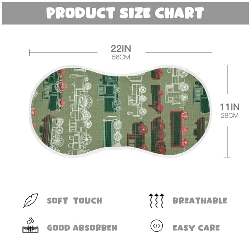 Train Camo Green Burp Cloths Baby Boys Girls Absorbent Soft Cotton Burping Cloths Rags, 4 Pack2