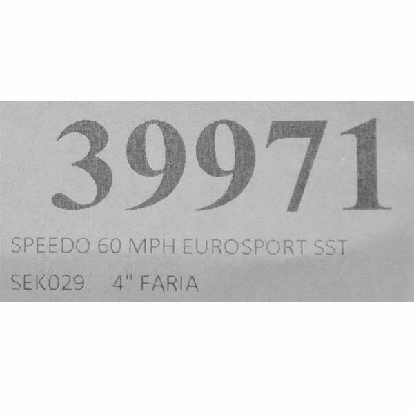Faria Boat Speedometer Gauge SEK029A | Euro Sport 3 1/2 Inch