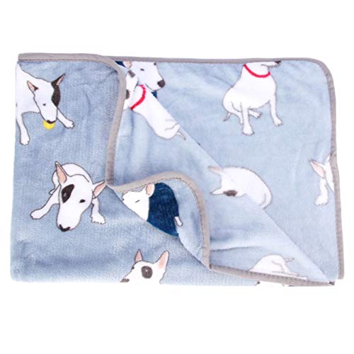 Weanty Kuscheldecke für Haustier Katze Hund Flanell im Winter warm Bullterrier-Muster blau/rosa 100 * 80cm Cover
