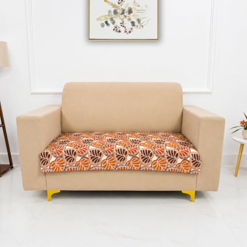 Image of Homerz Premium Printed Quilted Velvet Sofa Slip Cover Protector, Sofa Mat, Exact Size, Antislip Cover (Bloomora, 2 Seater, Half)