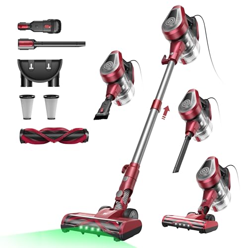 Vexilar C8 Aspiradora con Cable 60KPa/600W,Aspiradora con 7 Metros de Cable, Diseño Elegante,1,5L Depósito de Polvo, 3-en-1 Aspirador Vertical, Aspirador para Suelos/Alfombras/Pelos/Coche