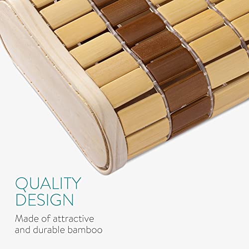 Navaris Bamboo Sauna Neck Rest - Wooden Wood Pillow for Relaxing Home Gym Saunas Spa Spas Steam Rooms - Sauna Accessory - 13.6" x 8" x 4" - Thumbnail 4
