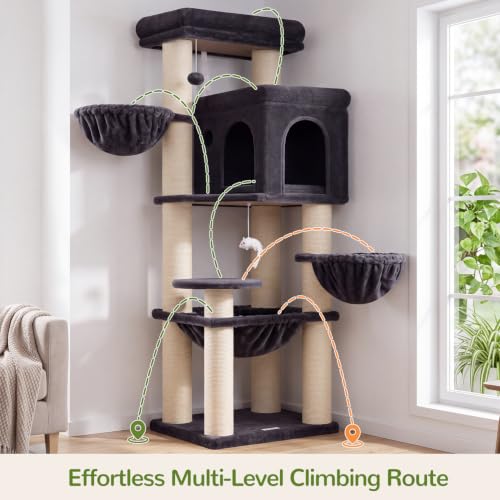 Image of Globlazer Cat Tree Tower with 12 Extra-Thick Full-Sisal Scratching Posts