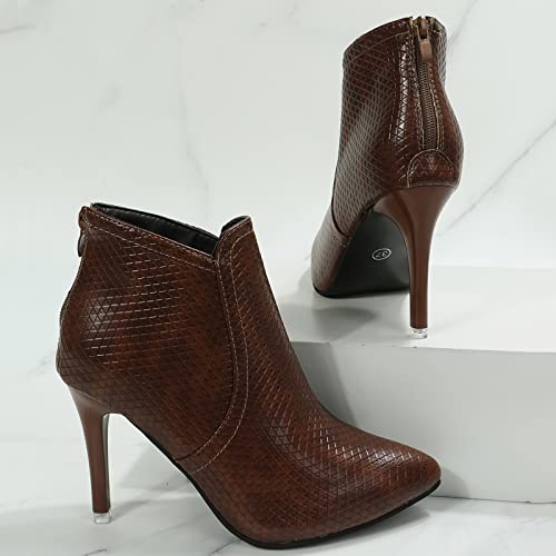 Botines de encaje transpirables con tacón de aguja elegantes para mujer 7