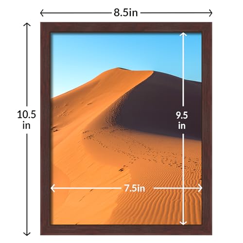 Image of LaVie Home 8x10 Picture Frame for Wall Display, 8x10 Brown Picture Frame with HD Plexiglas, 8 x 10 Poster Frame 1 Pack, Display Frame for Vertical or Horizontal, Classic Collection