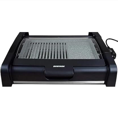 Syntrox Tischgrill Strivasa mit Keramik Grillplatte, Elektrogrill 2200 Watt, Kontaktgrill, elektrischer Tischgrill, Handlich, 6 Kilogramm, Rutschfeste Gummifüße – Bild 7